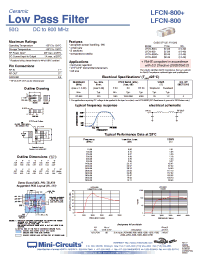 Datasheet LFCN-800+ manufacturer Mini-Circuits